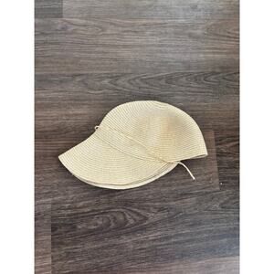 August Straw Hat Gold Threads Sun Hat Visor
